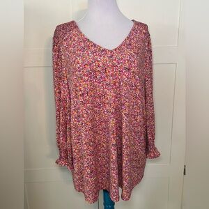 Adrianna Papell V-Neck Blouse 1X NWT